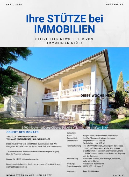 Cover Immobilien Stütz Newsletter April 2025