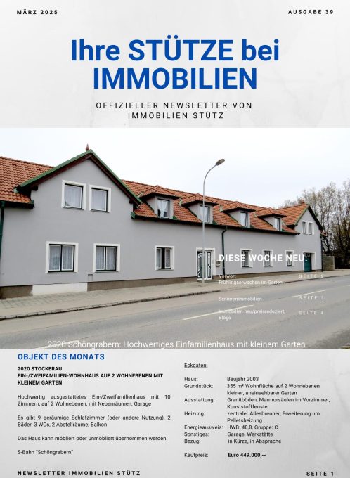 Cover Immobilien Stütz Newsletter März 2025